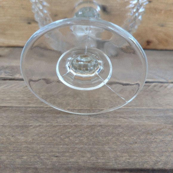 Vintage 1965 - 1990 Diamond Point Clear by Indiana Glass Tall Footed Compote - Picture 6 of 11